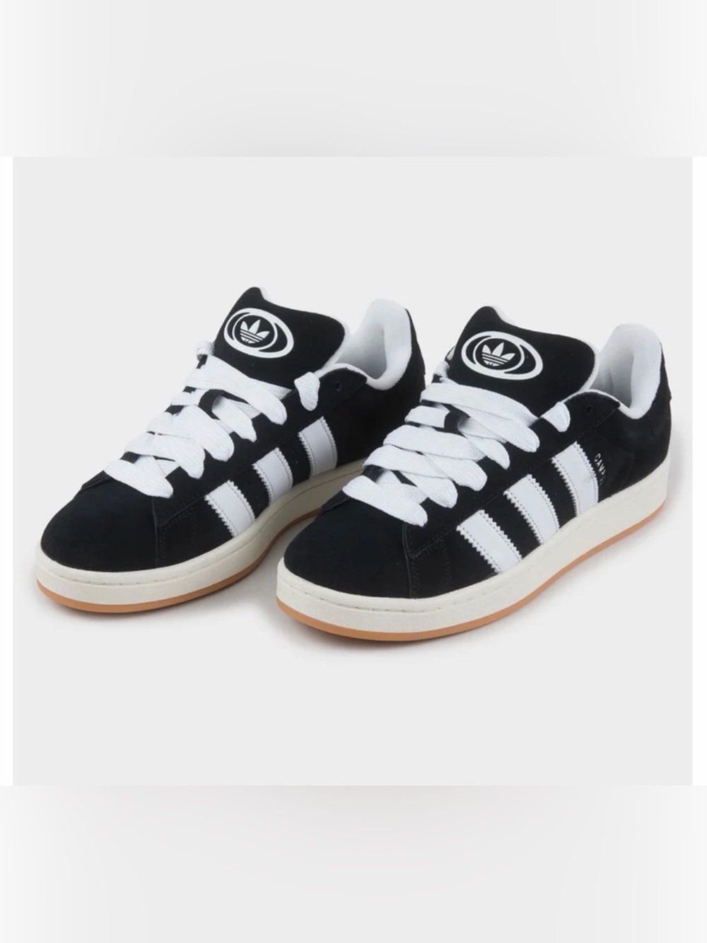 adidas Black and White Suede Low-Top Sneakers